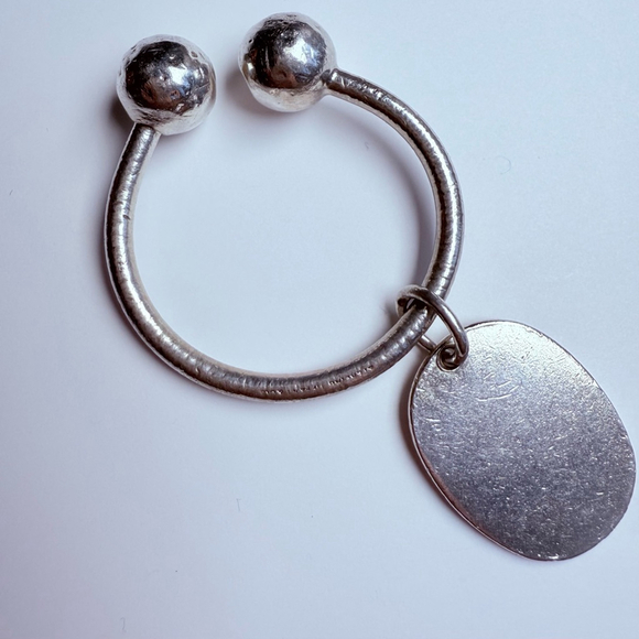 Tiffany & Co. Sterling Silver Oval ID Tag Opus One Screwball Horseshoe Key Ring - Picture 1 of 6